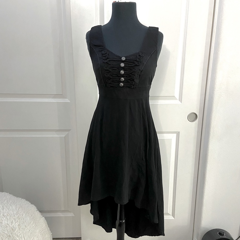 Asymmetrical Black Dress.